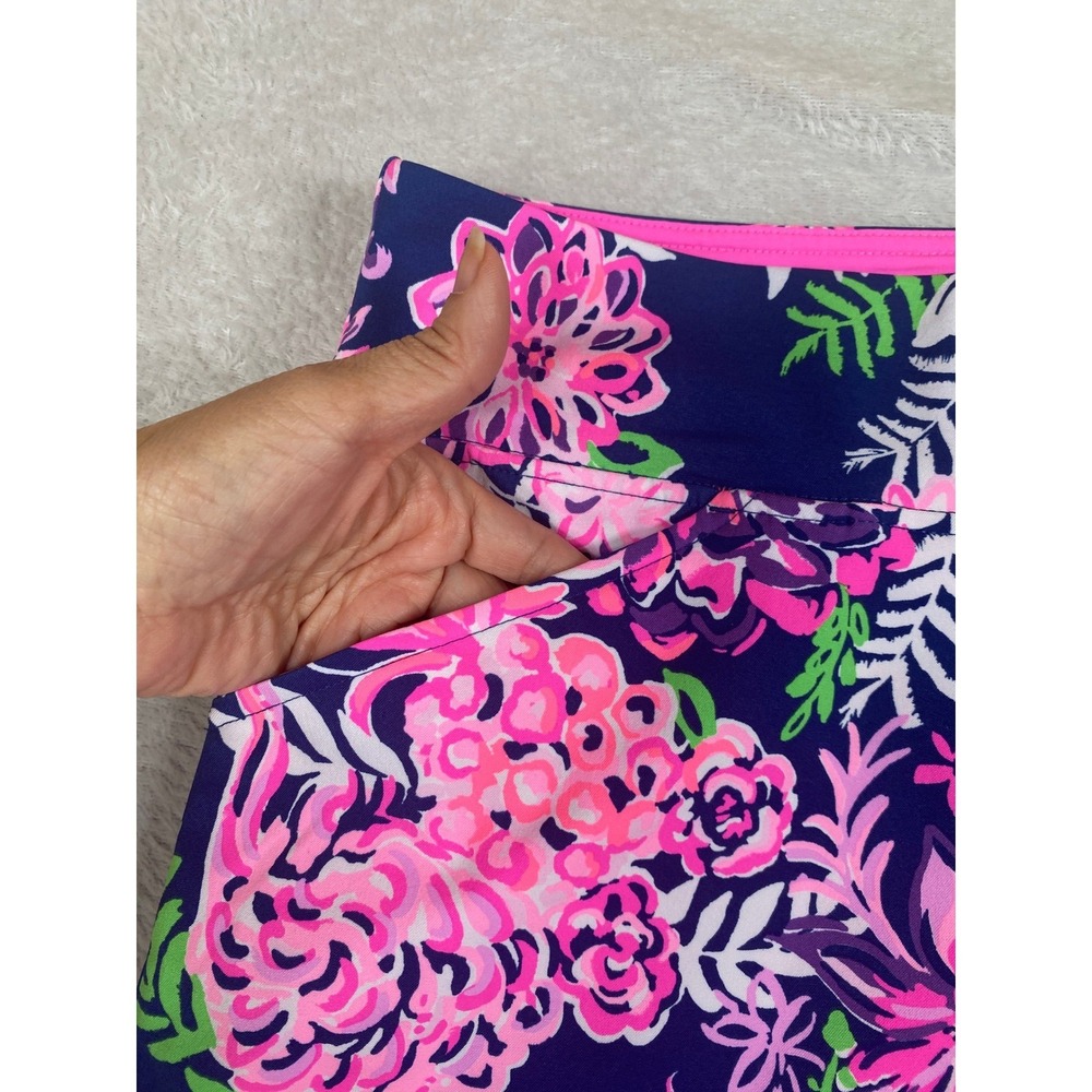 Lilly Pulitzer Luxletic Monica Skort Skirt Women 16 Navy Ruffle Your Feathers - Picture 3 of 10
